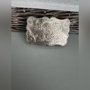 Diablo Sterling Silver Western Buckle
Engraved Flowers & Plumes
Rockabilly